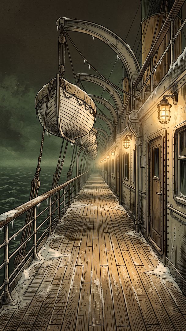 Still from the episode “Titanic had more lifeboats than the law required”
